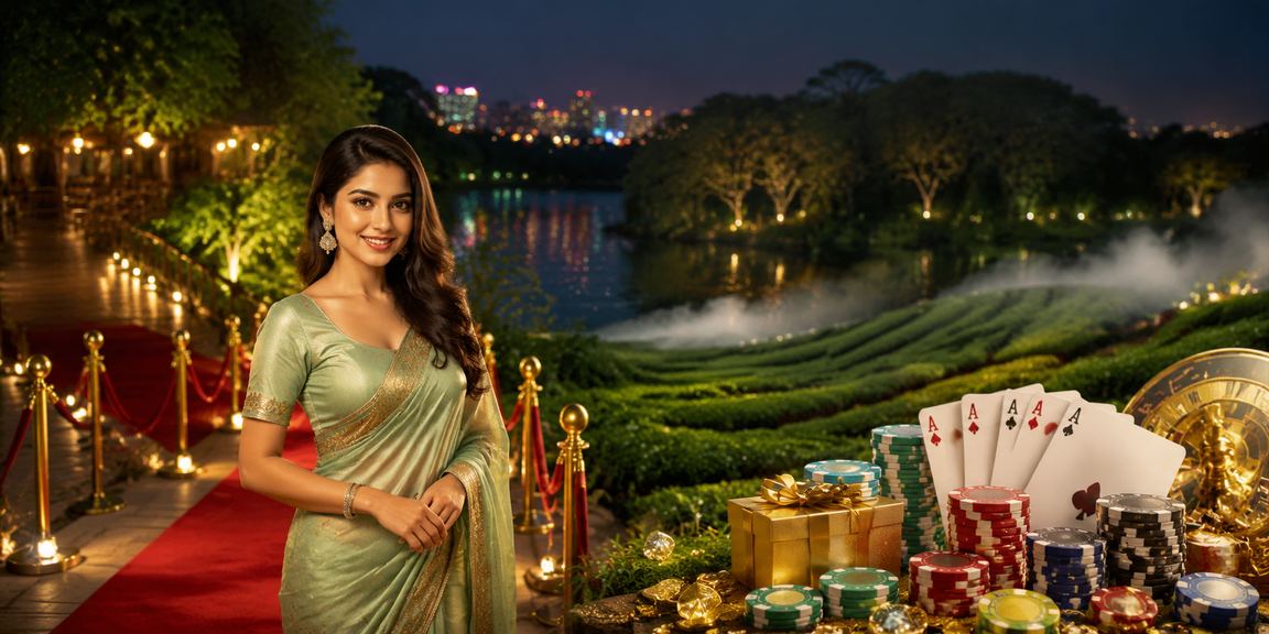 সিলেটের চা বাগানে পোকার গেম খেলছেন একজন খেলোয়াড়